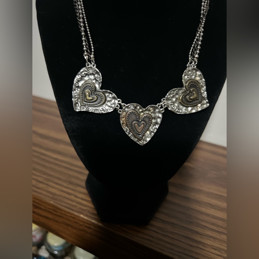 2 Different Heart Silver Necklace